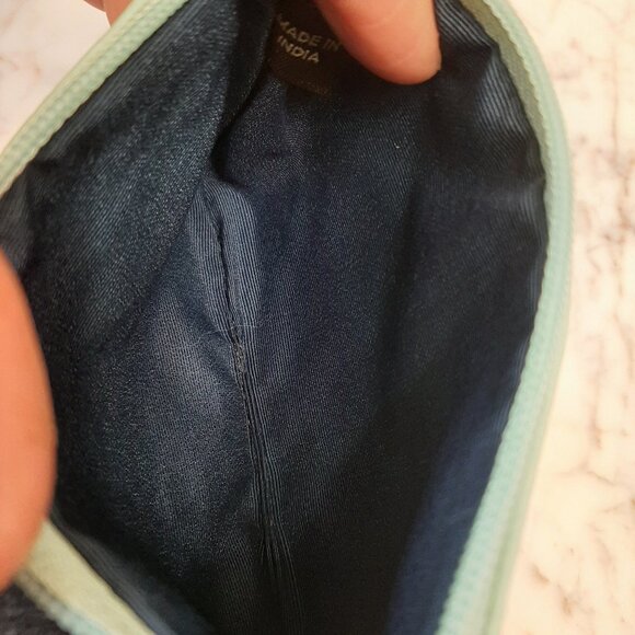 Coach Leather Wristlet Pouch Blue Leather - Picture 6 of 8